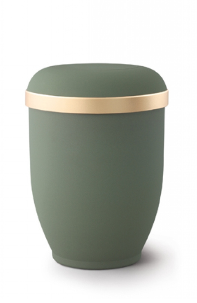 Naturstoffurne Samtton Oliv, Goldrand antikgold